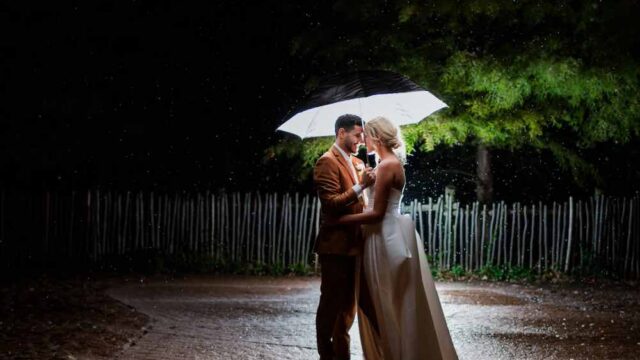 Peoria-Zoo-couple-umbrella-night-time