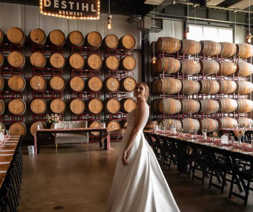 Destihl-Brewery-Barrel-Room-Bride